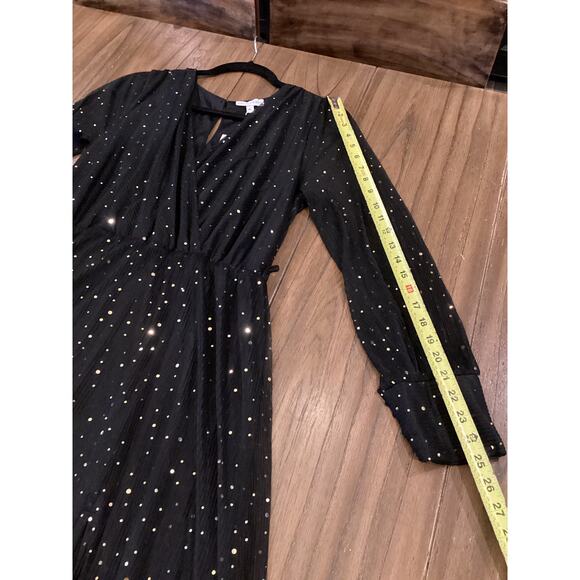 Baltic Born black Abigail sequin v neck Sparkle Gown maxi dress size XL NWT - Picture 3 of 11